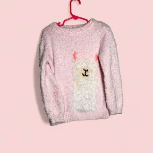 Fuzzy light pink Llama sweater for the llama lovers in size 5T